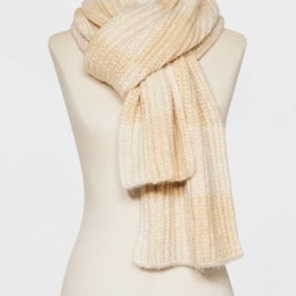 Women's Check Ribbed Scarf Off White - Universal Thread